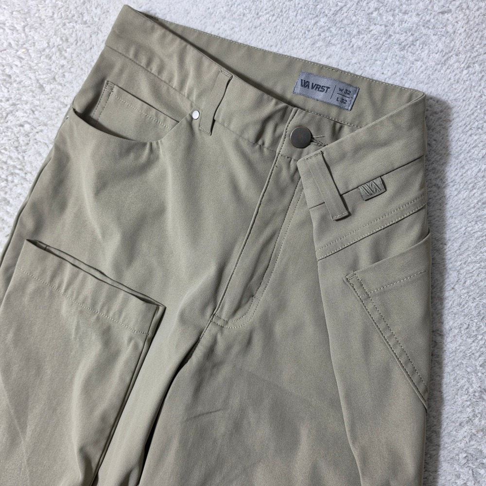 VRST Limitless Slim Fit Pants Mens 32/32 Tan Stretch 5-Pocket Performance